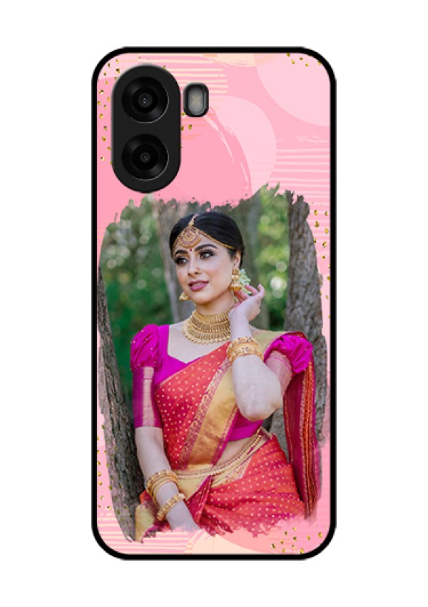 Oppo A6s 5G Custom Glass Phone Case - Gold Glitter Splash Design