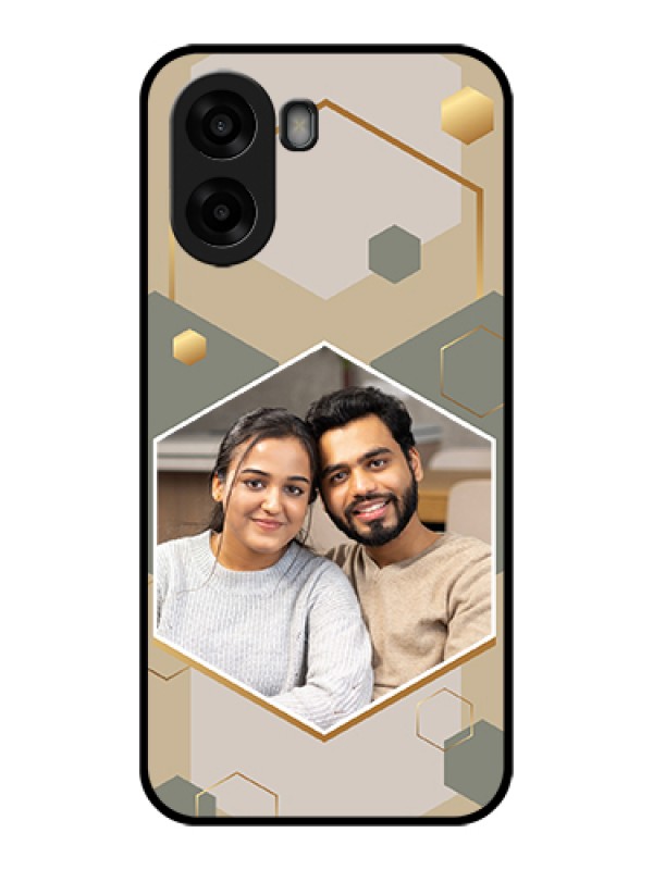 Custom Oppo A6s 5G Custom Glass Phone Case - Stylish Hexagon Pattern Design