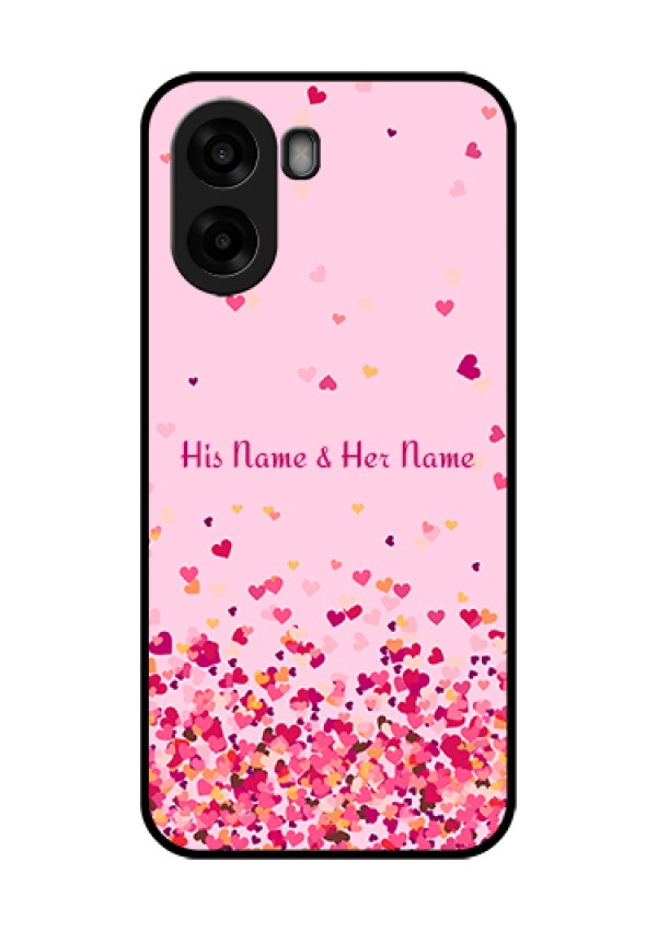 Oppo A6s 5G Custom Glass Phone Case - Floating Hearts Design