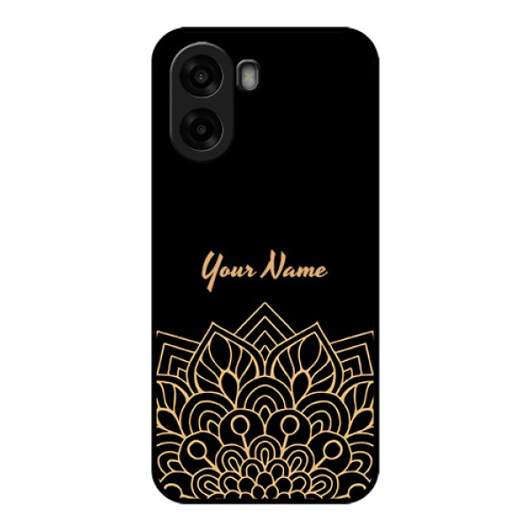 Oppo A6s 5G Custom Glass Phone Case - Golden Mandala Design
