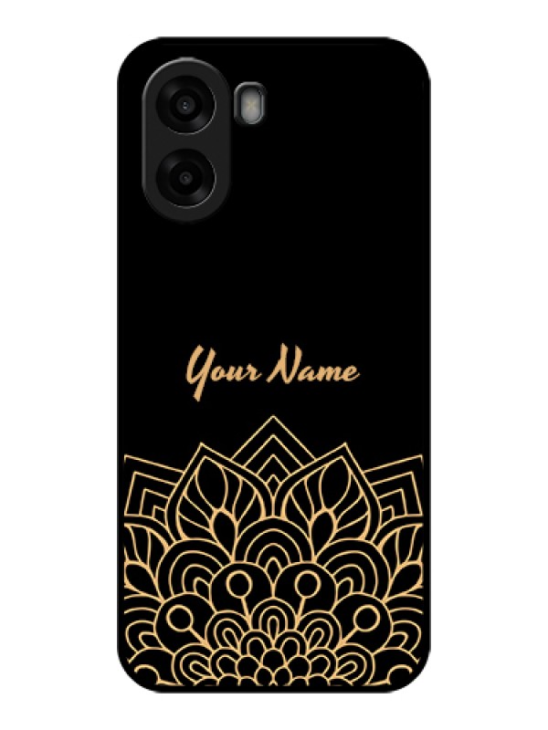 Custom Oppo A6s 5G Custom Glass Phone Case - Golden Mandala Design