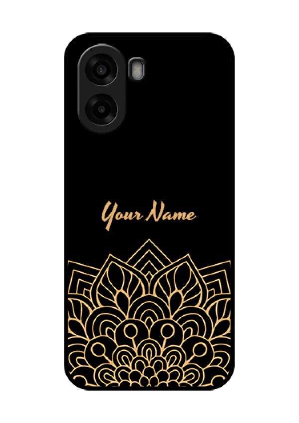 Oppo A6s 5G Custom Glass Phone Case - Golden Mandala Design