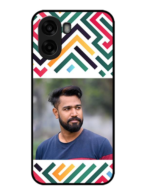 Custom Oppo A6s 5G Custom Glass Phone Case - Colorful Maze Pattern Design