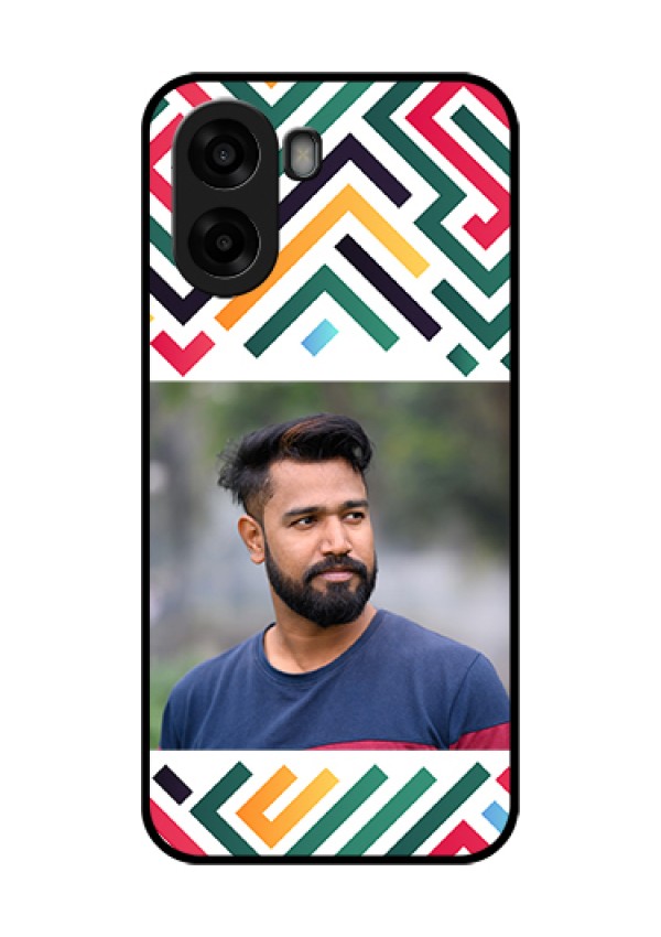 Oppo A6s 5G Custom Glass Phone Case - Colorful Maze Pattern Design