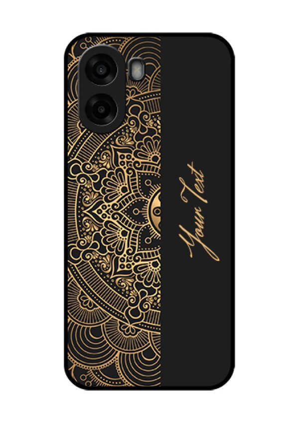 Oppo A6s 5G Custom Glass Phone Case - Mandala Art With Custom Text Design