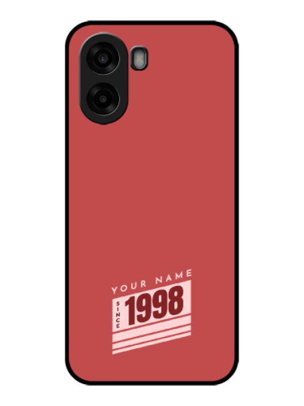 Custom Oppo A6s 5G Custom Glass Phone Case - Red Custom Year Of Birth Design