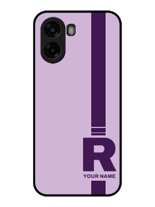 Custom Oppo A6s 5G Custom Glass Phone Case - Simple Dual Tone Stripe With Name Design