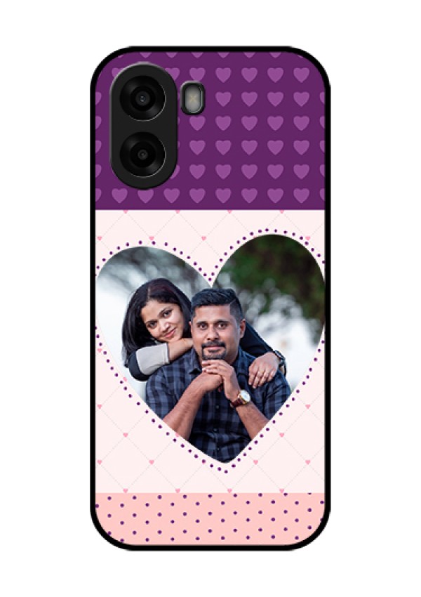 Oppo A6x 4G Custom Glass Phone Case - Violet Love Dots Design