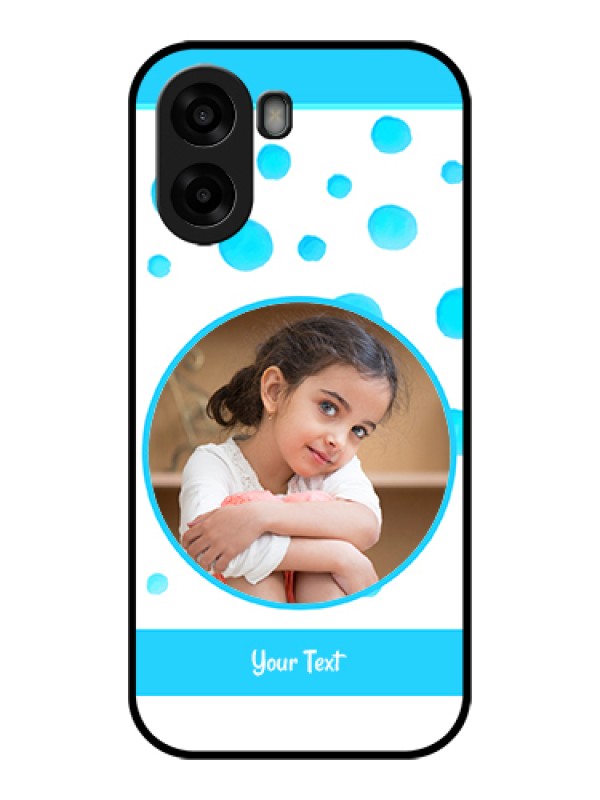 Custom Oppo A6x 4G Custom Glass Phone Case - Blue Bubbles Pattern Design