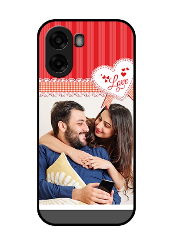 Oppo A6x 4G Custom Glass Phone Case - Red Love Pattern Design