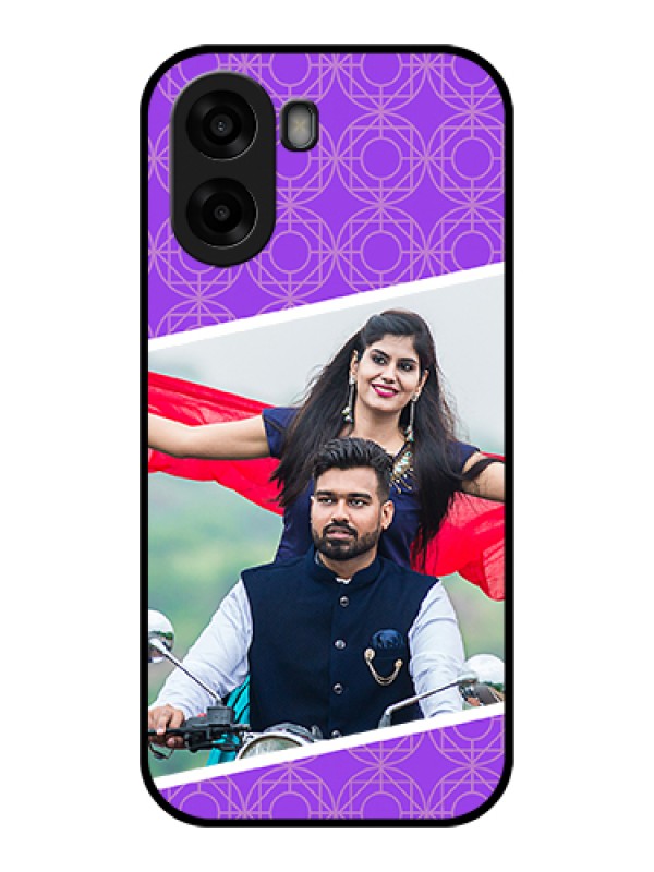 Custom Oppo A6x 4G Custom Glass Phone Case - Violet Color Pattern Design
