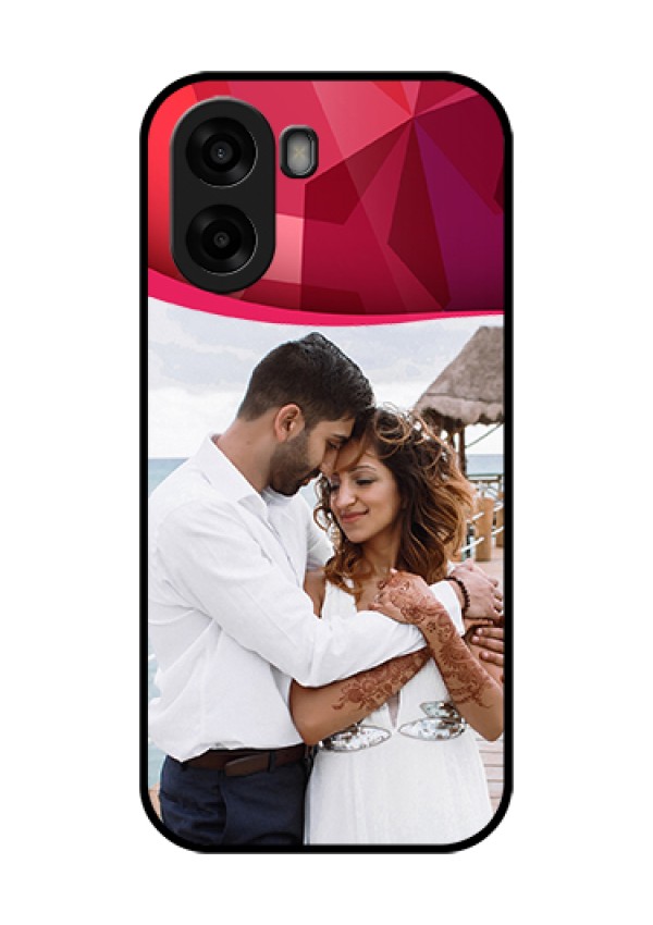 Oppo A6x 4G Custom Glass Phone Case - Red Abstract Design