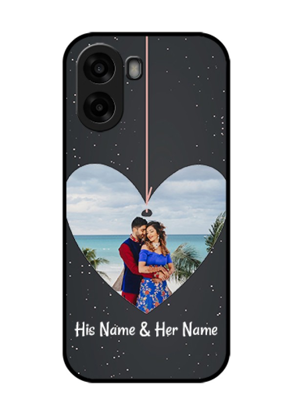 Oppo A6x 4G Custom Glass Phone Case - Hanging Heart Design