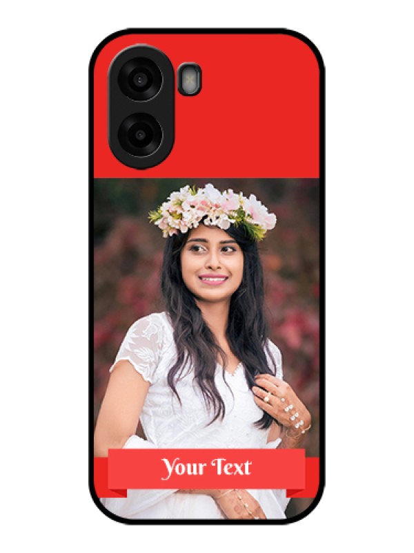 Custom Oppo A6x 4G Custom Glass Phone Case - Simple Red Color Design