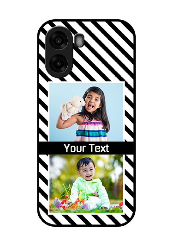 Oppo A6x 4G Custom Glass Phone Case - Black And White Stripes Design