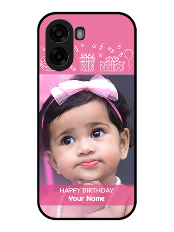 Custom Oppo A6x 4G Custom Glass Phone Case - With Birthday Line Art Design