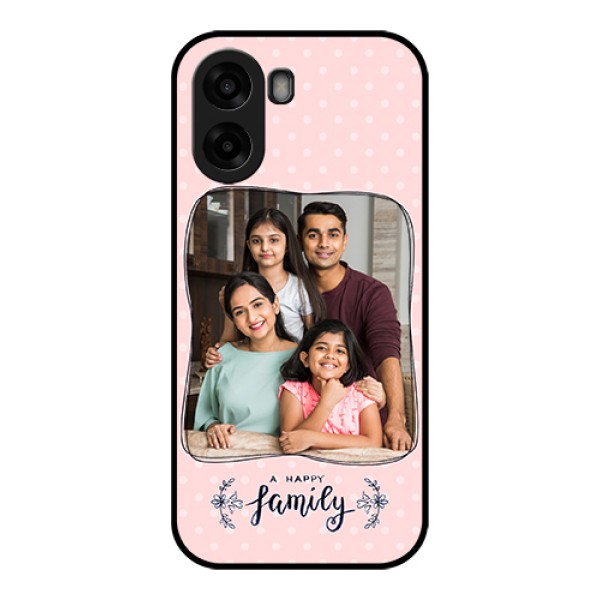 Oppo A6x 4G Custom Glass Phone Case - Family With Dots Design