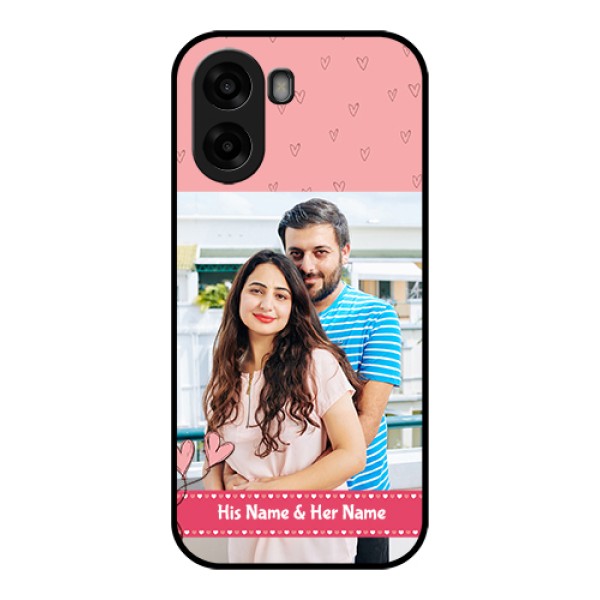 Oppo A6x 4G Custom Glass Phone Case - Love Design Peach Color Oppo A6x 4G Custom Glass Phone Case - Love Design Peach Color