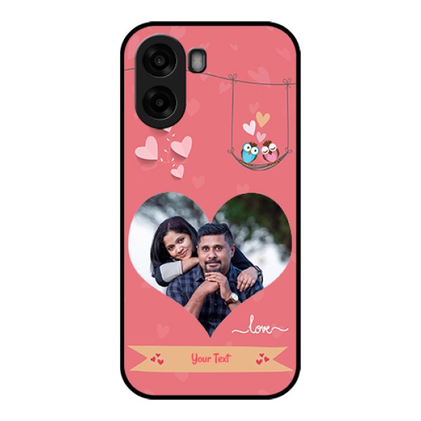 Oppo A6x 4G Custom Glass Phone Case - Peach Color Love Design Oppo A6x 4G Custom Glass Phone Case - Peach Color Love Design