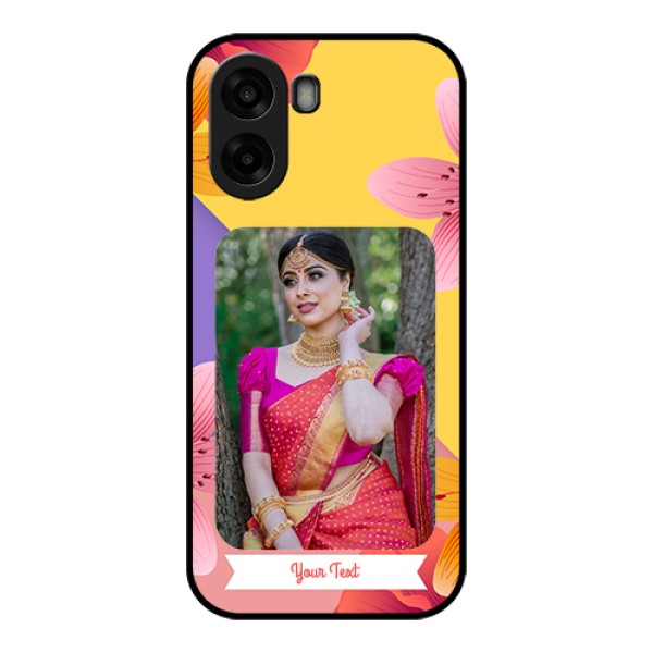 Oppo A6x 4G Custom Glass Phone Case - 3 Image With Vintage Floral Design Oppo A6x 4G Custom Glass Phone Case - 3 Image With Vintage Floral Design