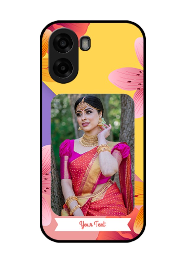 Oppo A6x 4G Custom Glass Phone Case - 3 Image With Vintage Floral Design