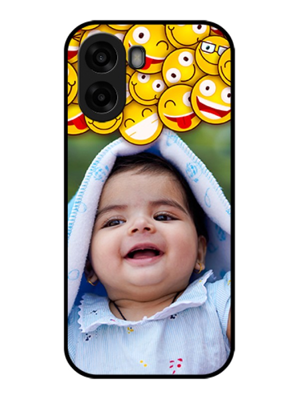 Custom Oppo A6x 4G Custom Glass Phone Case - With Smiley Emoji Design