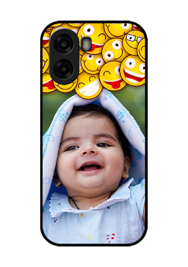 Oppo A6x 4G Custom Glass Phone Case - With Smiley Emoji Design