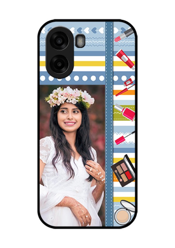 Oppo A6x 4G Custom Glass Phone Case - Makeup Icons Design
