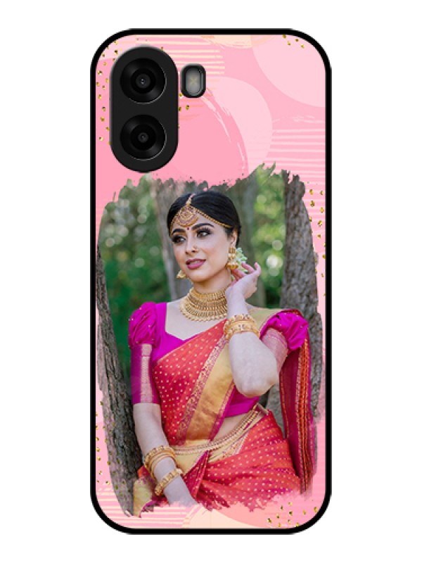Custom Oppo A6x 4G Custom Glass Phone Case - Gold Glitter Splash Design