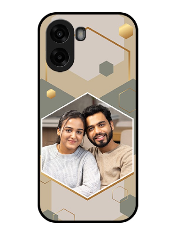 Custom Oppo A6x 4G Custom Glass Phone Case - Stylish Hexagon Pattern Design