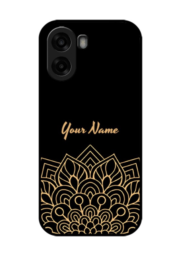 Oppo A6x 4G Custom Glass Phone Case - Golden Mandala Design