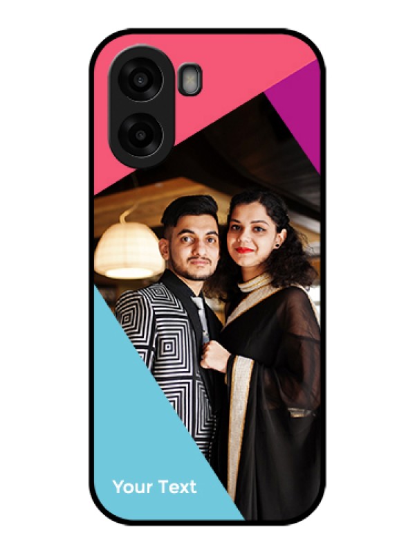 Custom Oppo A6x 4G Custom Glass Phone Case - Stacked Triple Colour Design