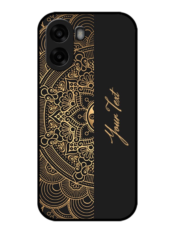 Custom Oppo A6x 4G Custom Glass Phone Case - Mandala Art With Custom Text Design