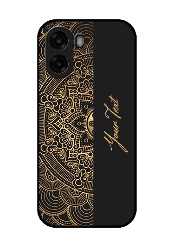 Oppo A6x 4G Custom Glass Phone Case - Mandala Art With Custom Text Design
