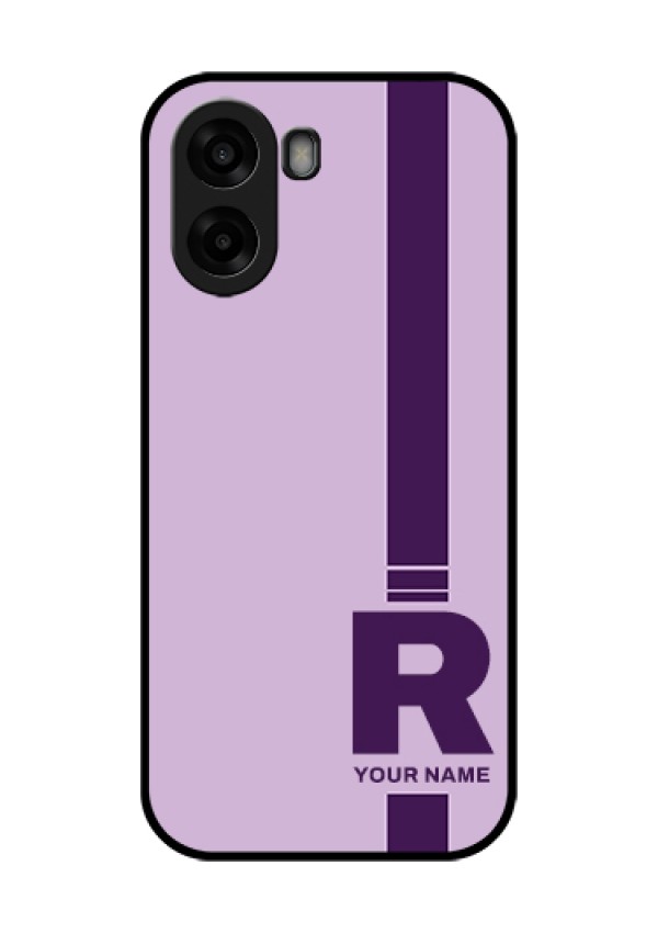 Oppo A6x 4G Custom Glass Phone Case - Simple Dual Tone Stripe With Name Design