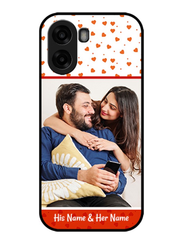 Custom Oppo A6x 5G Custom Glass Phone Case - Orange Love Symbol Design