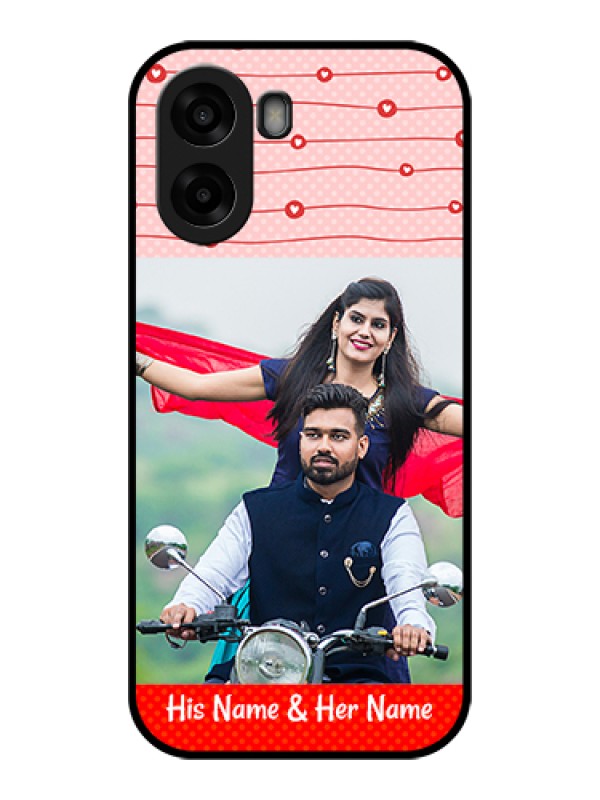 Custom Oppo A6x 5G Custom Glass Phone Case - Red Pattern Case Design