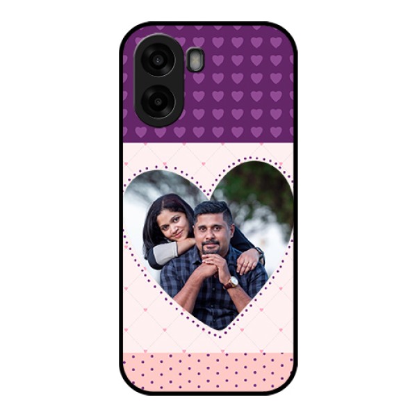 Oppo A6x 5G Custom Glass Phone Case - Violet Love Dots Design
