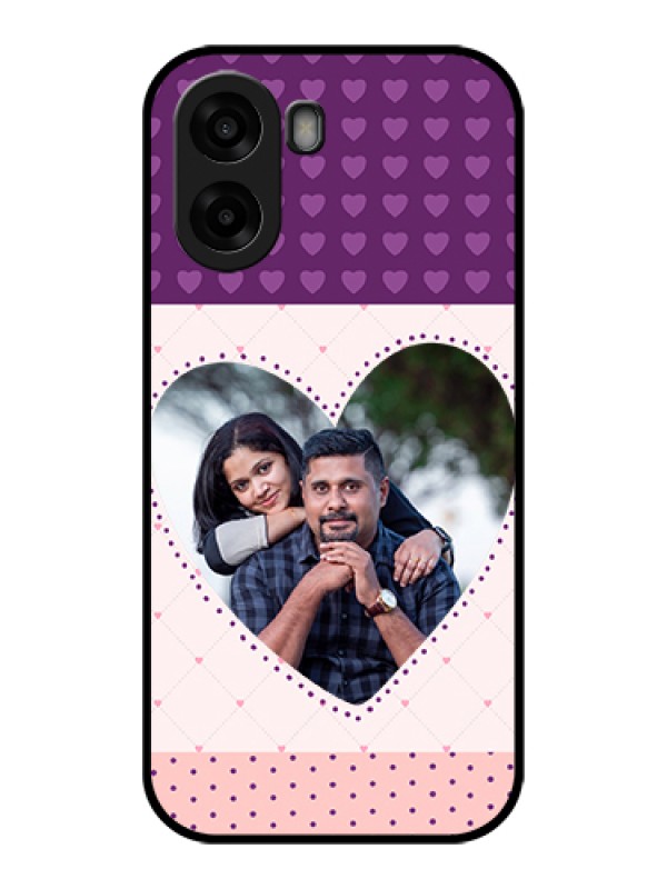 Custom Oppo A6x 5G Custom Glass Phone Case - Violet Love Dots Design