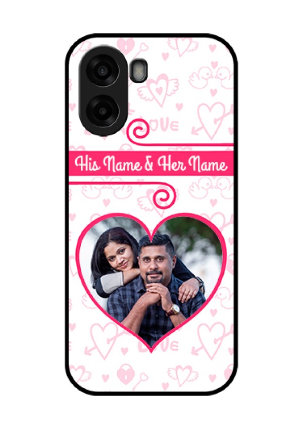 Oppo A6x 5G Custom Glass Phone Case - Heart Shape Love Design