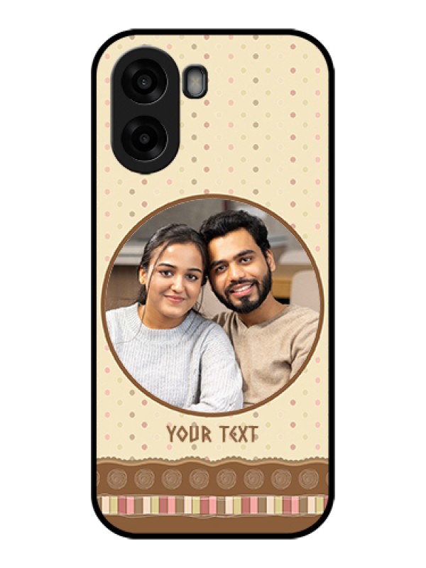 Custom Oppo A6x 5G Custom Glass Phone Case - Brown Dotted Mobile Case Design
