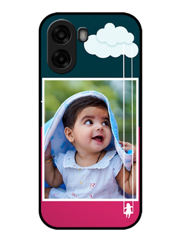 Custom Oppo A6x 5G Custom Glass Phone Case - Cute Girl With Cloud Design