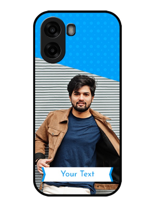Custom Oppo A6x 5G Custom Glass Phone Case - Simple Blue Color Design