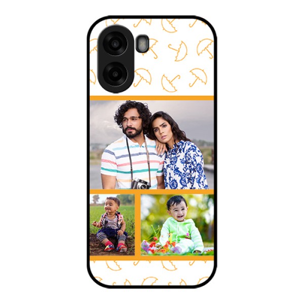 Oppo A6x 5G Custom Glass Phone Case - Yellow Pattern Design