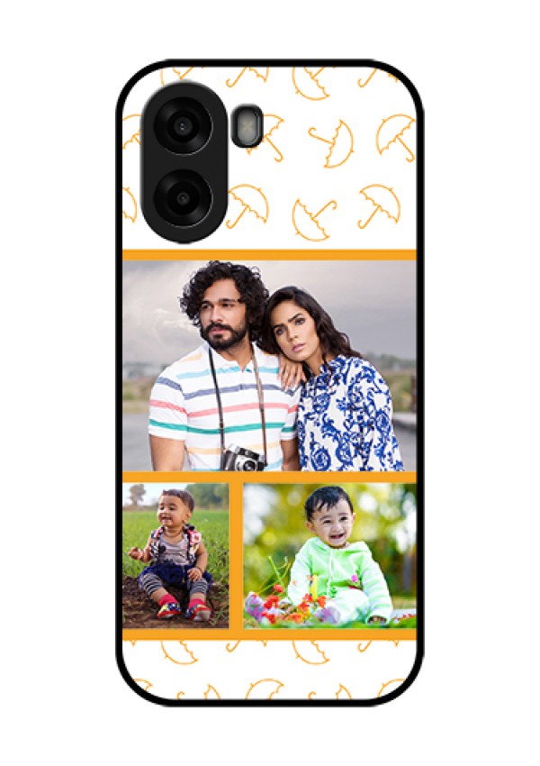 Oppo A6x 5G Custom Glass Phone Case - Yellow Pattern Design