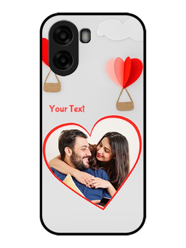 Custom Oppo A6x 5G Custom Glass Phone Case - Parachute Love Design
