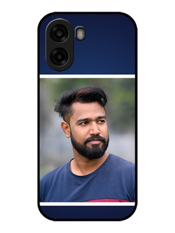 Custom Oppo A6x 5G Custom Glass Phone Case - Simple Royal Blue Design