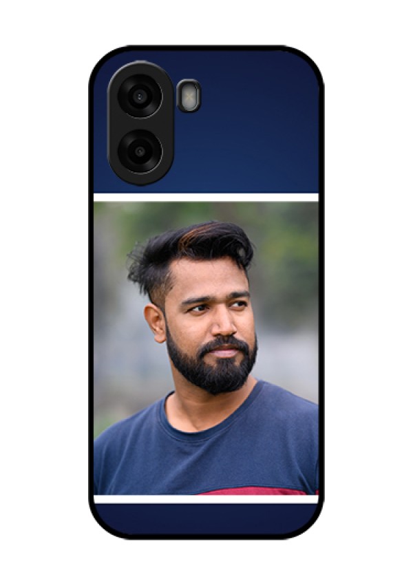 Oppo A6x 5G Custom Glass Phone Case - Simple Royal Blue Design