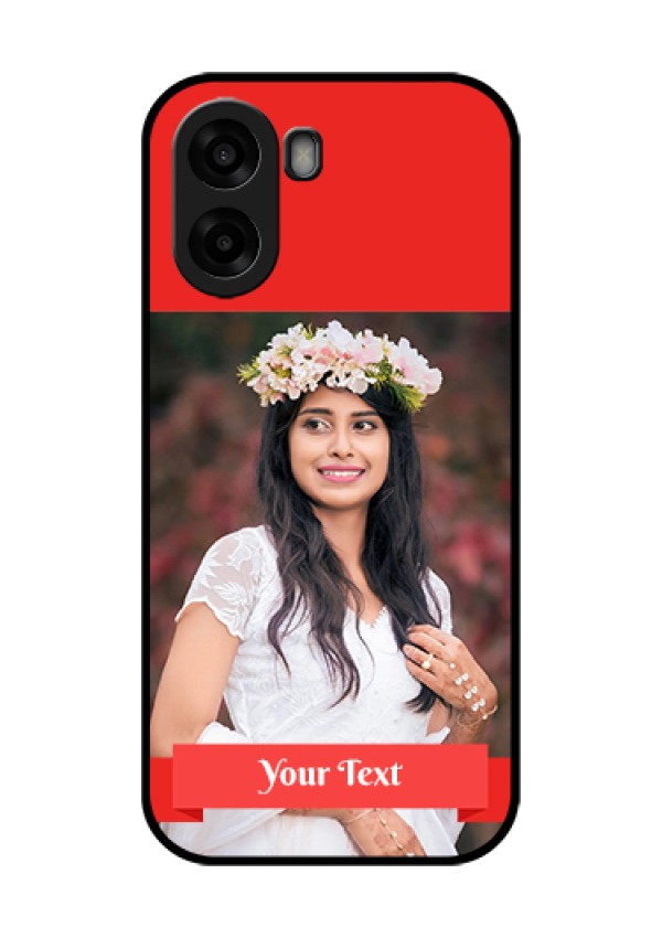 Oppo A6x 5G Custom Glass Phone Case - Simple Red Color Design
