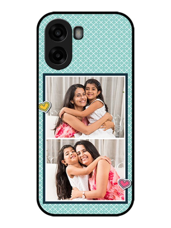 Custom Oppo A6x 5G Custom Glass Phone Case - 2 Image Holder With Pattern Design